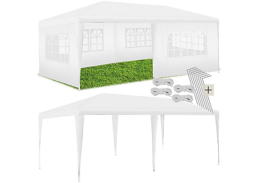 tectake Pavillon Partyzelt Novara mit 5 Seitenteilen, wasserdicht, 6x3m mit günstig online kaufen