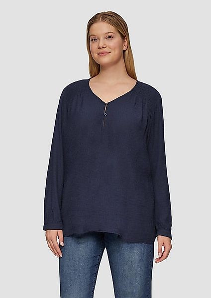 s.Oliver Langarmbluse Bluse Strukturierte Bluse aus Viskosemix mit Smok Det günstig online kaufen