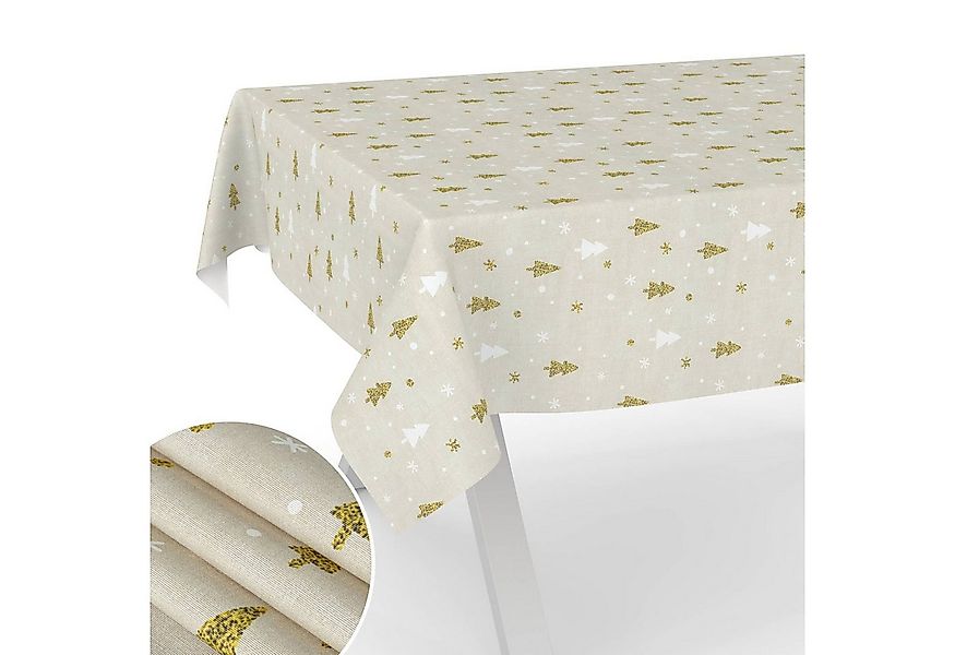 ANRO Tischdecke pflegeleicht Weihnachten Tischtuch Christmas Tannenbaum Tis günstig online kaufen