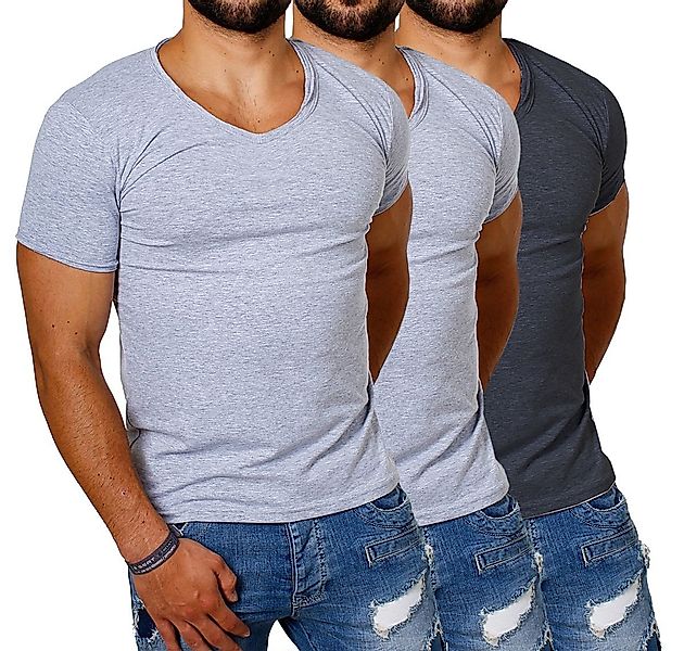 CARISMA T-Shirt Herren Uni Basic 4066 tief-breit geschnittener Ausschnitt v günstig online kaufen
