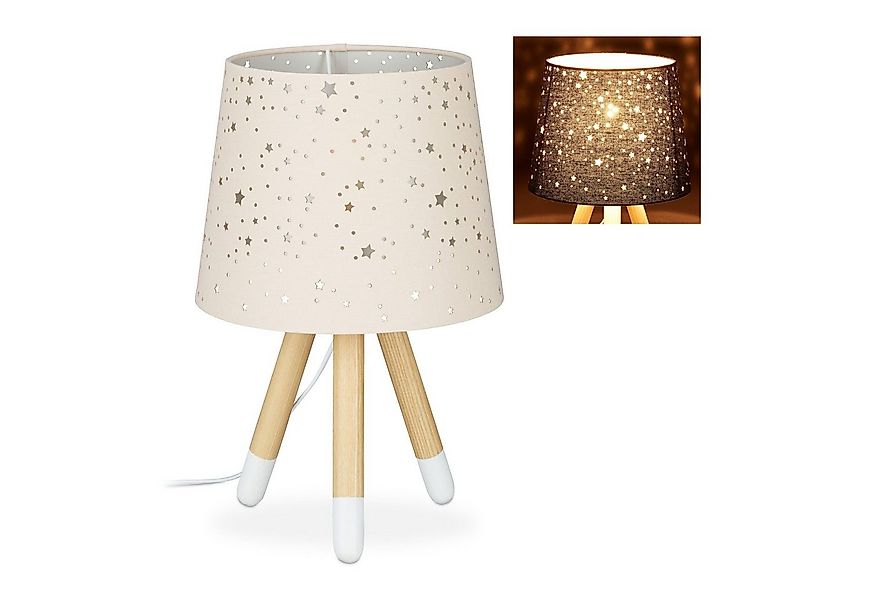 relaxdays Nachttischlampe Tischlampe Kinderzimmer Sterne, Rosa günstig online kaufen