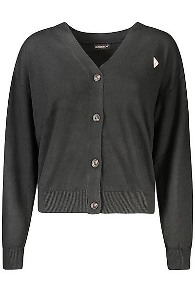 GUESS JEANS Strickpullover Eleganter Damen-Cardigan in Schwarz mit V-Aussch günstig online kaufen