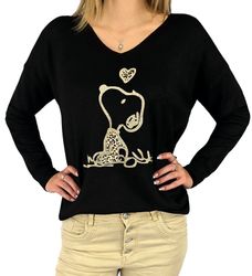 Rehoboth Moda V-Ausschnitt-Pullover Feinstrick Damen Pullover günstig online kaufen