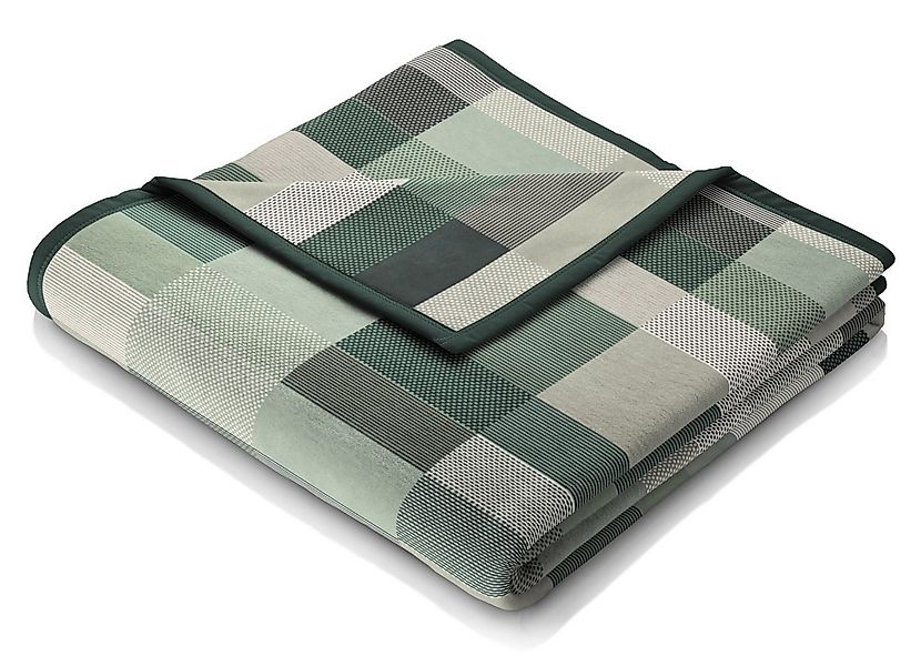 Wohndecke Color Squares green, grün karierte Kuscheldecke in 150x200, Biede günstig online kaufen
