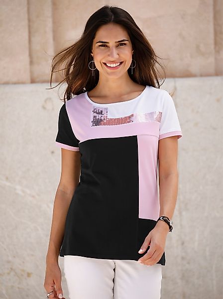 Classic Basics Paillettenshirt "Rundhals-Shirt" 1 Stk. tlg. günstig online kaufen