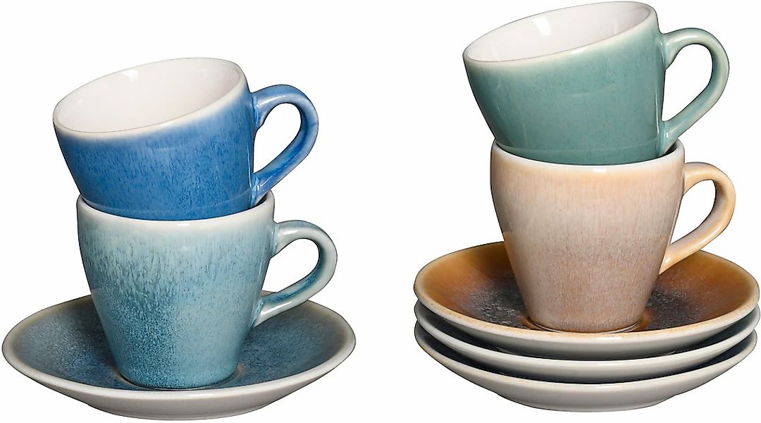 CreaTable Espressotasse "Caldera Mix, Espresso-Set, 8-tlg." Reaktivglasur günstig online kaufen