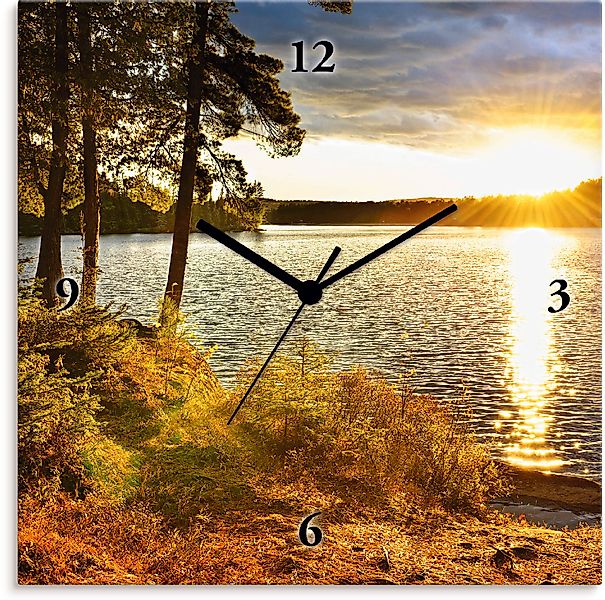 Artland Wanduhr "Sonnenuntergang über See Algonquin Park", wahlweise mit Qu günstig online kaufen