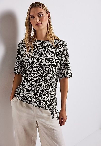 STREET ONE T-Shirt gemustert, mit Tunnelzug günstig online kaufen