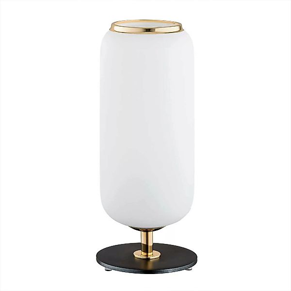 Tischlampe Valiano mit weißem Glasschirm günstig online kaufen
