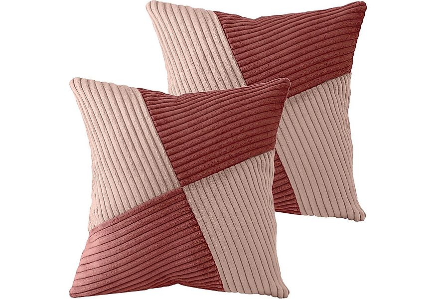 Amilian Dekokissen mit Füllung und Bezug - 2er Set - Zierkissen, Sofakissen günstig online kaufen