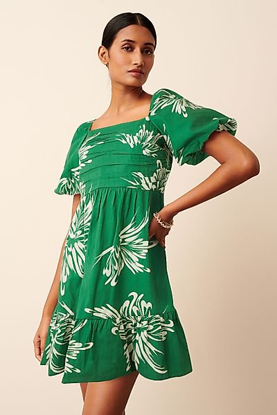 Next Minikleid Gesmoktes Minikleid mit Puffärmeln günstig online kaufen