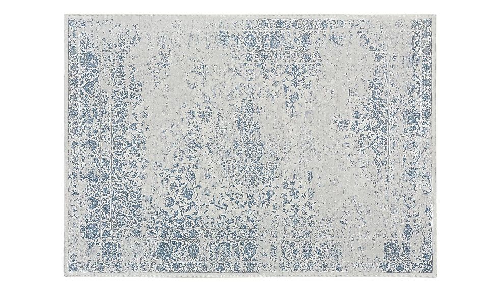 Kurzflorteppich - blau - Wolle, Baumwolle - 85 cm - Sconto günstig online kaufen