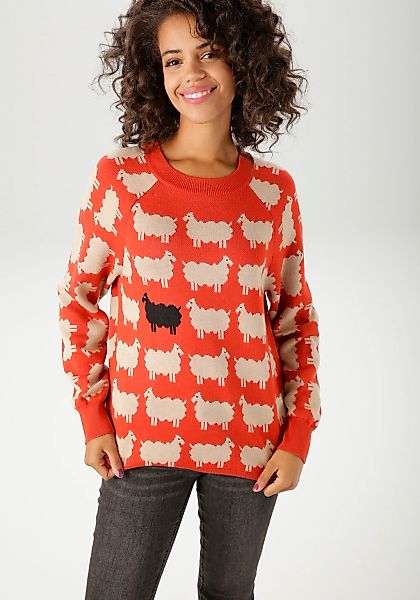 Aniston CASUAL Strickpullover, mit eingestrickten Schafen - NEUE KOLLEKTION günstig online kaufen