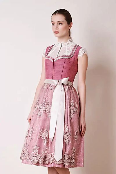 KRÜGER COLLECTION Dirndl 'Pati' Traditionell mit Spitzenschürze 116165, Pi günstig online kaufen