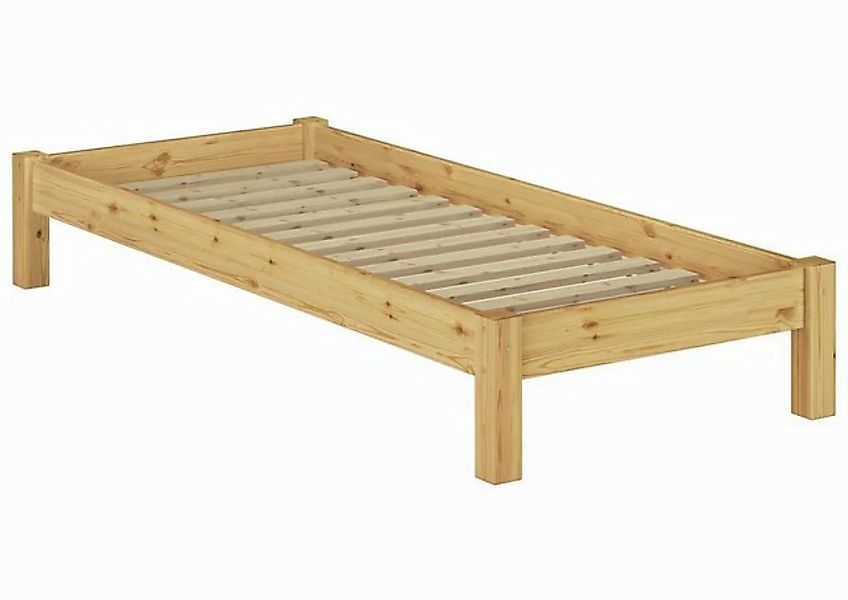 ERST-HOLZ Bett Holzbett Kiefer massiv ohne Kopfteil 100x200, Kieferfarblos günstig online kaufen