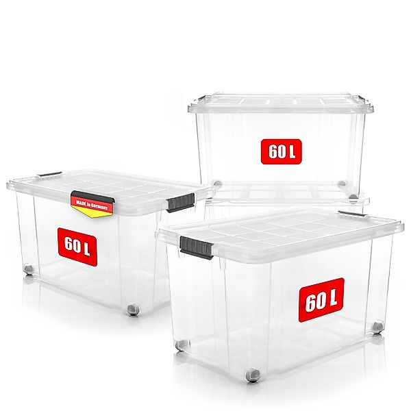 BigDean Aufbewahrungsbox 4x 60 L Aufbewahrungsbox günstig online kaufen