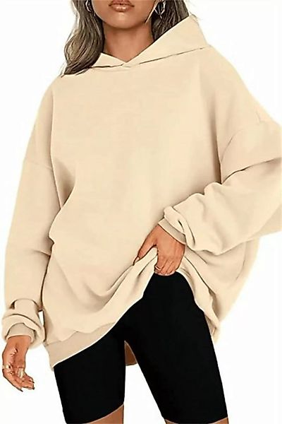 RUZU UG Kapuzenpullover Damen Oversized Hoodies Sweatshirts Langarm Einfarb günstig online kaufen