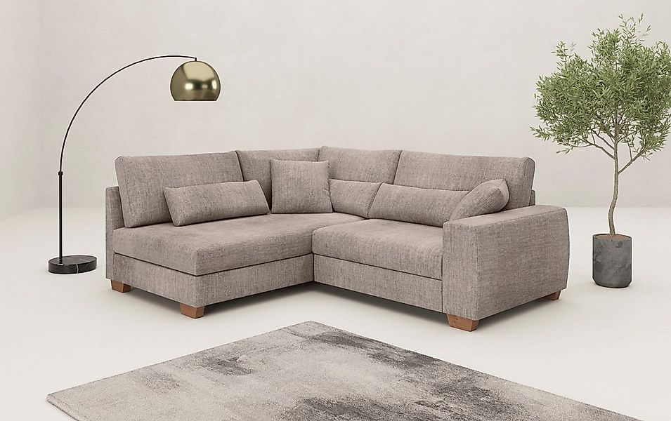 Mr. Couch Ecksofa "Hilla L-Form" Mit Federkern, wahlweise mit Bettfunktion günstig online kaufen