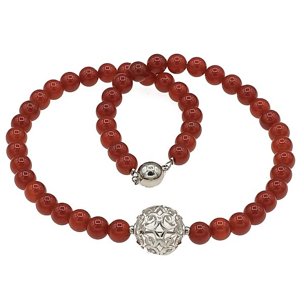 Bella Carina Perlenkette Karneol Edelstein Kette günstig online kaufen