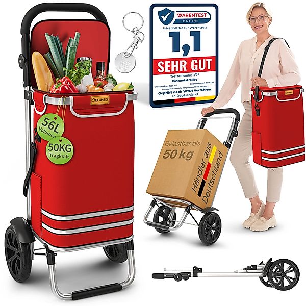 ELONEO Einkaufstrolley klappbar, Einkaufswagen mit Kühlfach, 3in1 Trolley, günstig online kaufen