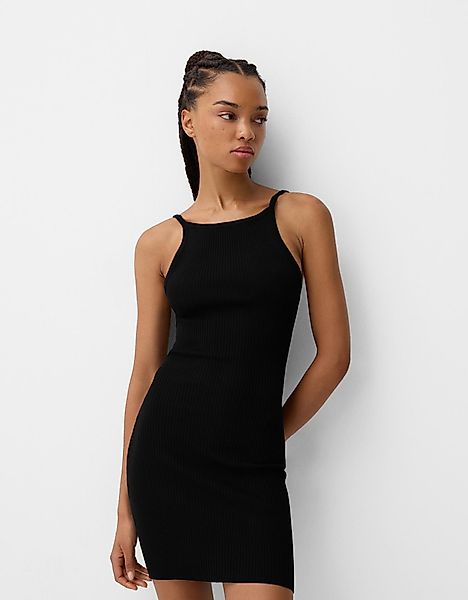 Bershka Minikleid Mit Bändern Am Rücken Damen M Schwarz günstig online kaufen