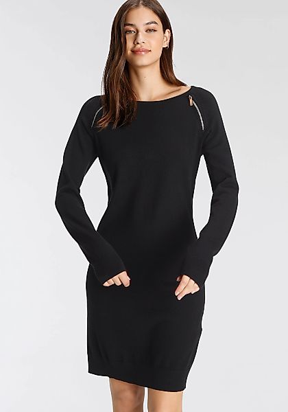 Tamaris Strickkleid aus Viskosemischung mit trendy Zippern günstig online kaufen