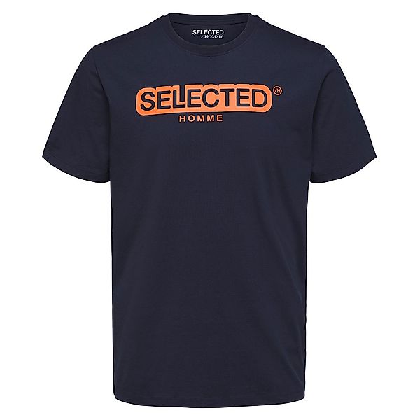 Selected Regular Daniel Kurzarm O Hals T-shirt M Navy Blazer / Print Pureed günstig online kaufen