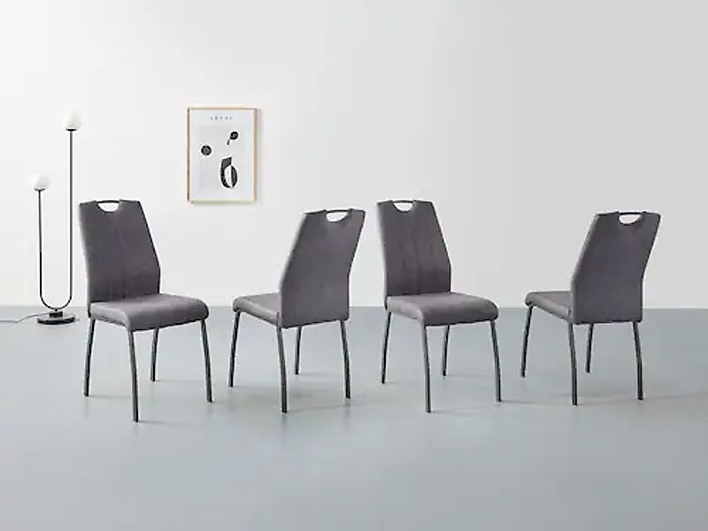 HELA Esszimmerstuhl »ELIF«, (Set), 4 St., Microfaser, 140 Kg Belastbar, Küc günstig online kaufen