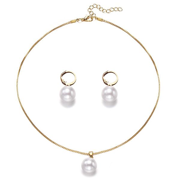 KARMA Schmuckset Damen Perlen Gold Halskette günstig online kaufen
