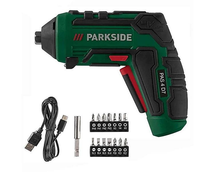 Parkside Akku-Bohrschrauber PARKSIDE 4 V Akku-Schrauber PAS 4 - mit Zubehör günstig online kaufen