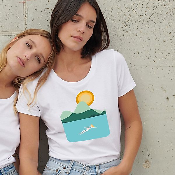 Gots Aufdruck - Reine Bio Baumwolle - Basic T-shirt / Gots Aufdruck- Time F günstig online kaufen