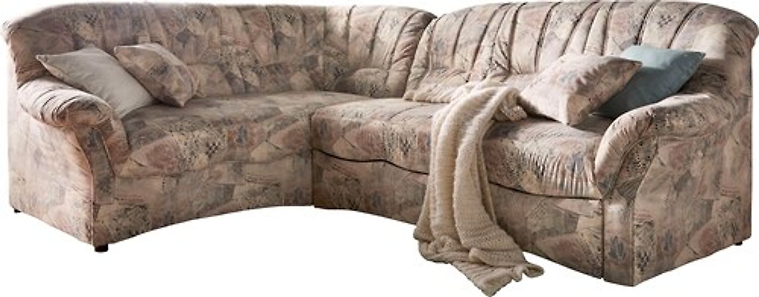 DOMO collection Ecksofa »Bahia, zeitlos und elegant, bequeme Armlehnen, L-F günstig online kaufen