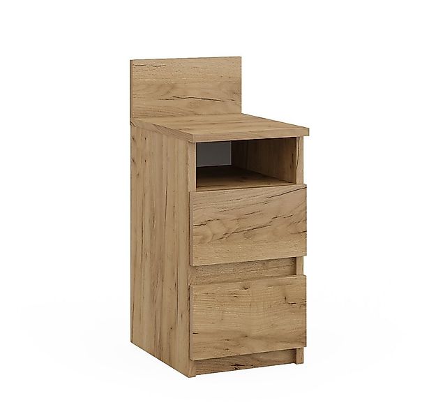 Vicco Nachtschrank Monty, Goldkraft Eiche, 25 x 59.1 cm mit 2 Schubladen günstig online kaufen