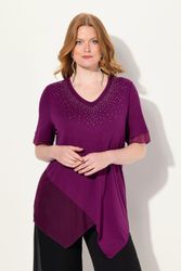 Ulla Popken Druckbluse Bluse Layering-Look Mesh/Jersey günstig online kaufen