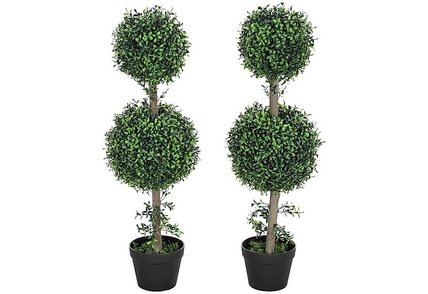 Kunstbaum Künstlicher Buchsbaum 2er-Set groß 91,6 cm künstliche Pflanzen, M günstig online kaufen