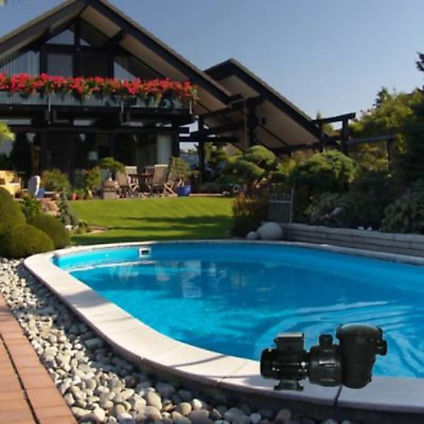 Poolpumpe Schwimmbadpumpe mit Vorfilter 16 m³ schwarz günstig online kaufen