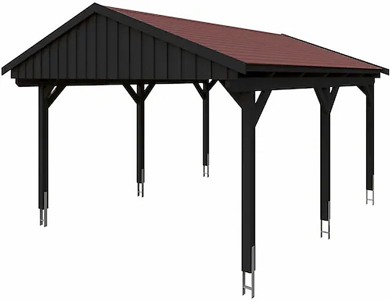 Skanholz Einzelcarport »Fichtelberg« Leimholz 379 cm Anthrazit günstig online kaufen