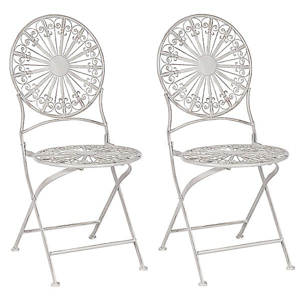 Beliani Gartenstuhl Weiss 47x45x94 günstig online kaufen