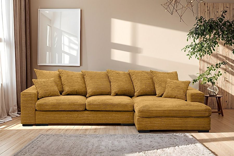 Kaiser Möbel Ecksofa Sofa L-form, Couch L-form Gabon stoff Zoom Ottomane günstig online kaufen