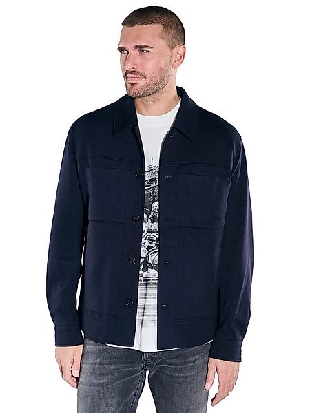 emilio adani Kurzjacke Herren Hemdjacke mit Reverskragen, Saphirblau günstig online kaufen
