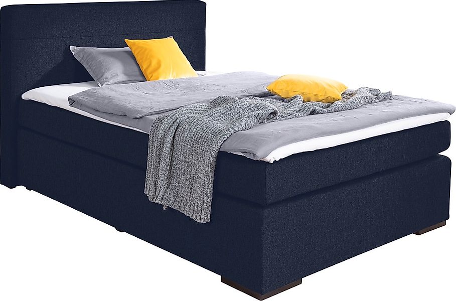 alina Boxspringbett "Nikki" inklusive Matratze und Topper, Füße schwarz günstig online kaufen