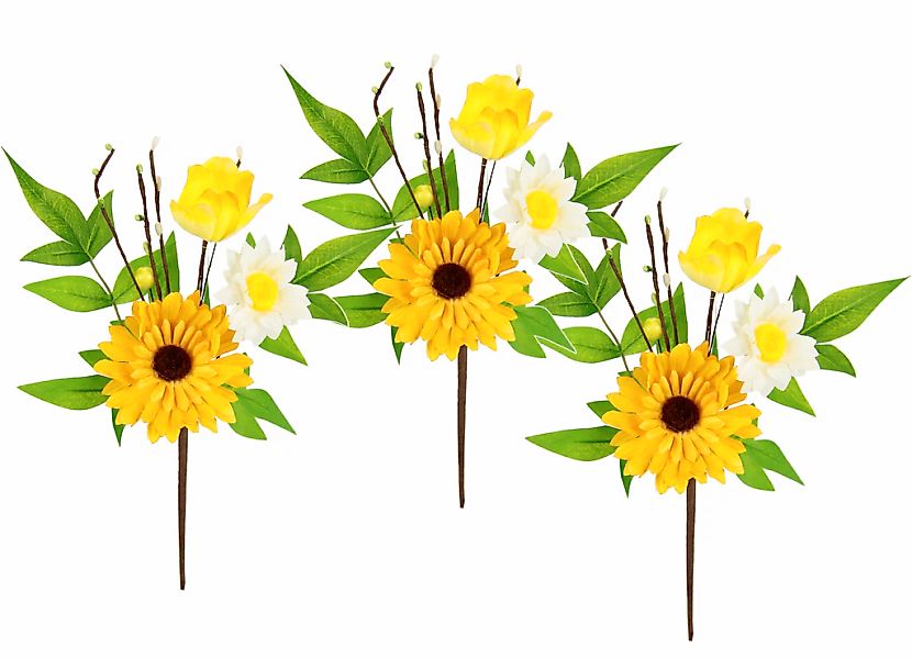 I.GE.A. Kunstzweig "Dekozweig Gerbera Margeriten", 3er Set Zweig Einzelblum günstig online kaufen