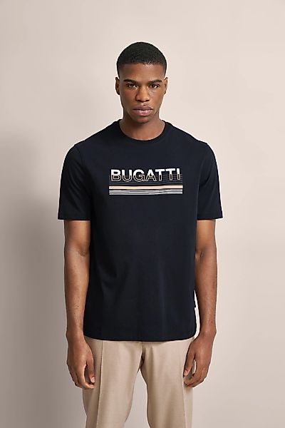 bugatti T-Shirt mit gummiertem Logo-Print günstig online kaufen