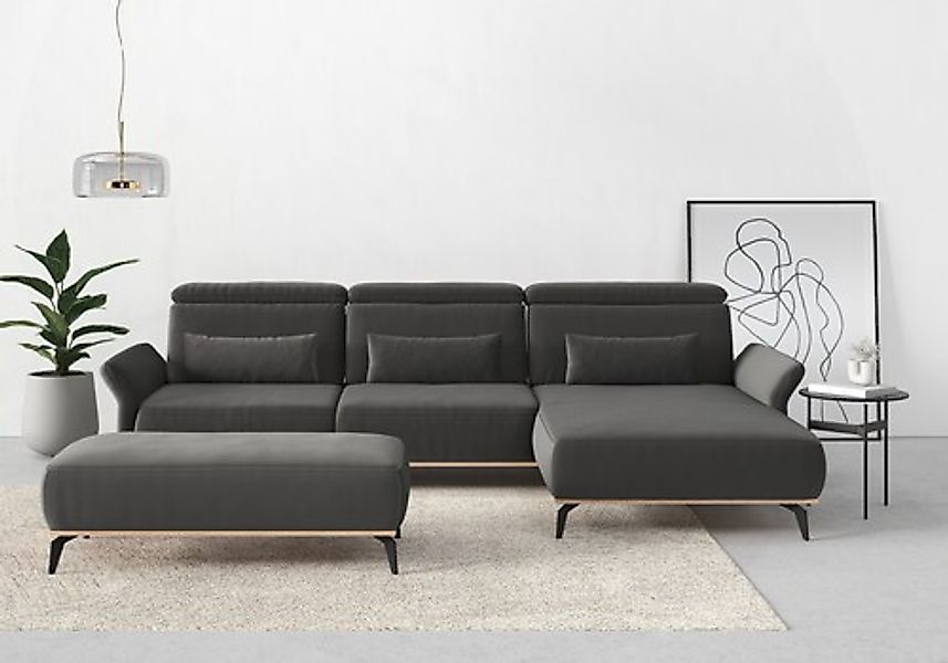 Home affaire Ecksofa »Fjord L-Form« massiv, wahlweise mit Armlehnfunktion, günstig online kaufen