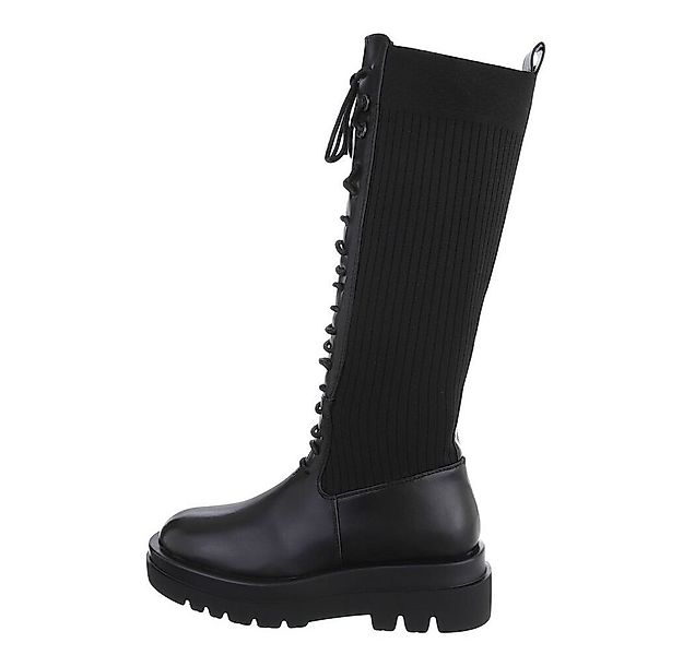 Ital-Design Damen Schnürschuhe Biker Plateaustiefel (81440914) Blockabsatz günstig online kaufen