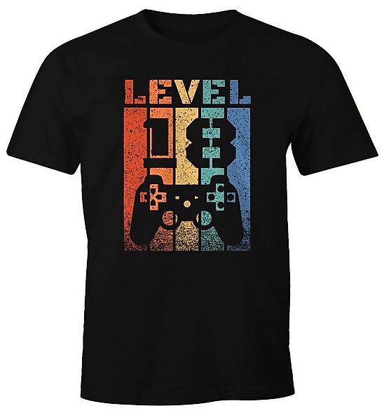 MoonWorks Print-Shirt Herren T-Shirt 18 Geburtstag Level Up Pixel Controlle günstig online kaufen