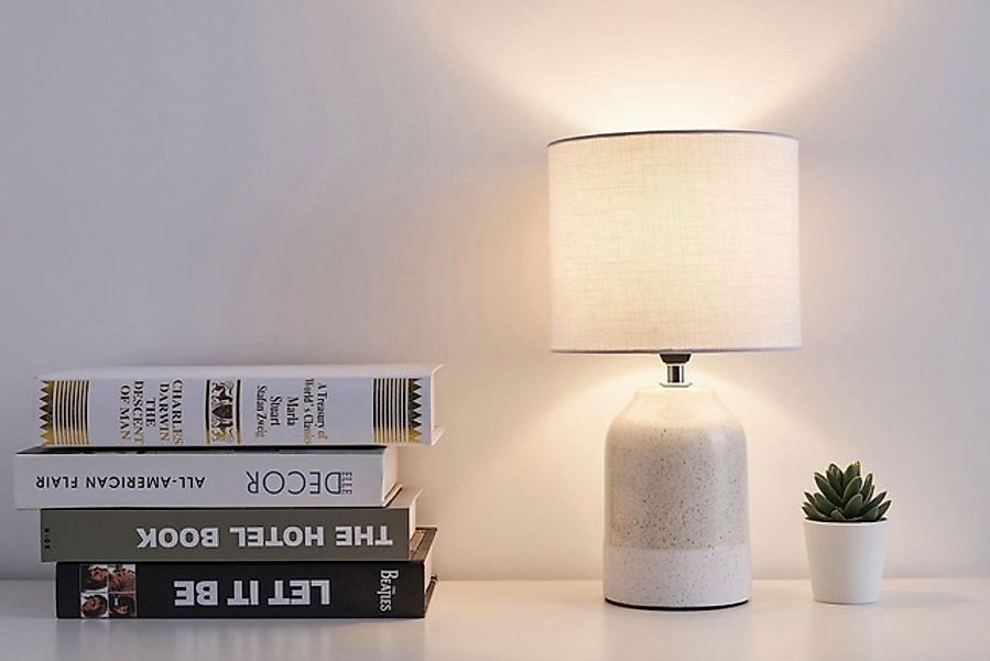 Pauleen Tischleuchte »Sandy Glow max. 20W 230V Stoffschirm Keramik« E14 Sto günstig online kaufen