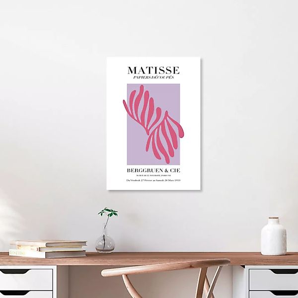 Poster / Leinwandbild - Matisse - Papiers Découpés, Pink Und Violett günstig online kaufen