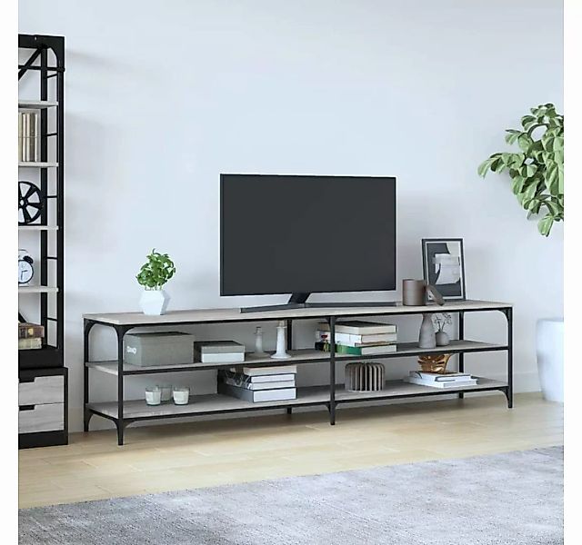 furnicato TV-Schrank Grau Sonoma 200x30x50 cm Holzwerkstoff und Metall günstig online kaufen
