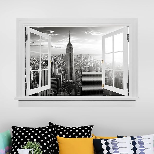 Wandtattoo Offenes Fenster Manhattan Skyline günstig online kaufen